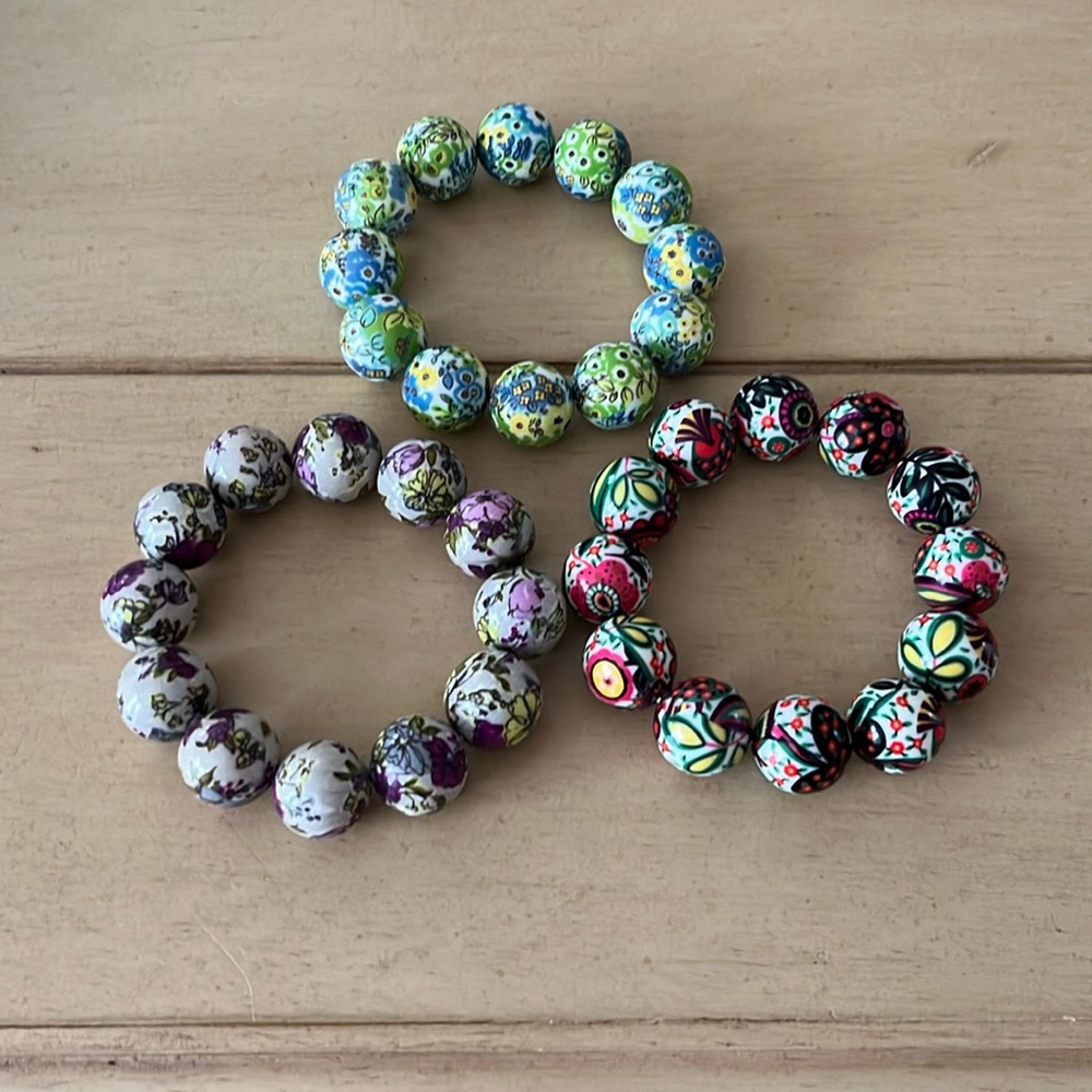 Vera Bradley Set of Three Vintage Bead Bracelets
